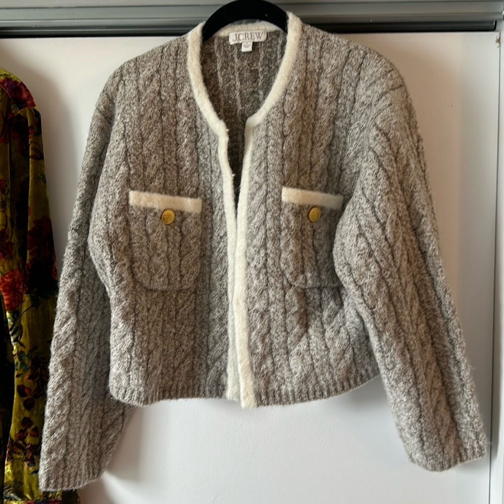 Unworn jcrew sweater jacket. Size SM